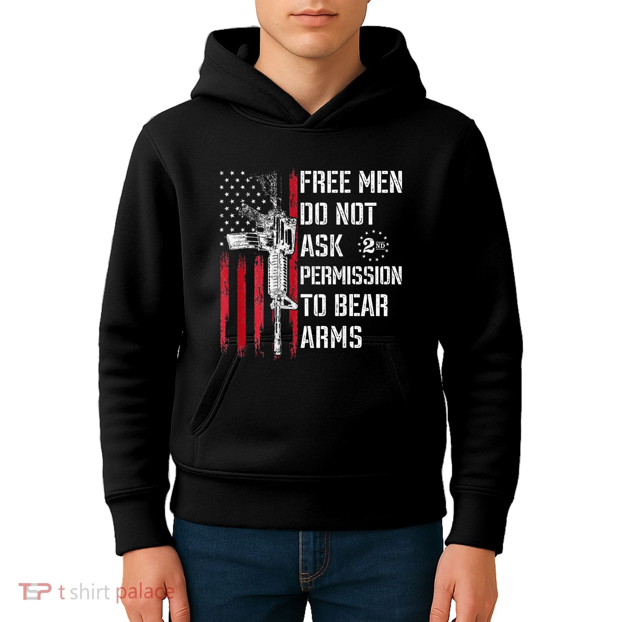 Free Do Not Ask Permission To Bear Arms Kids Hoodie