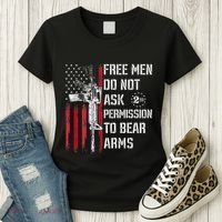 Free Do Not Ask Permission To Bear Arms Pro 2a Women's T-Shirt thumb 3
