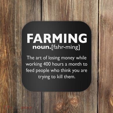 Farming Definition Noun Gift Funny Farmer Coaster