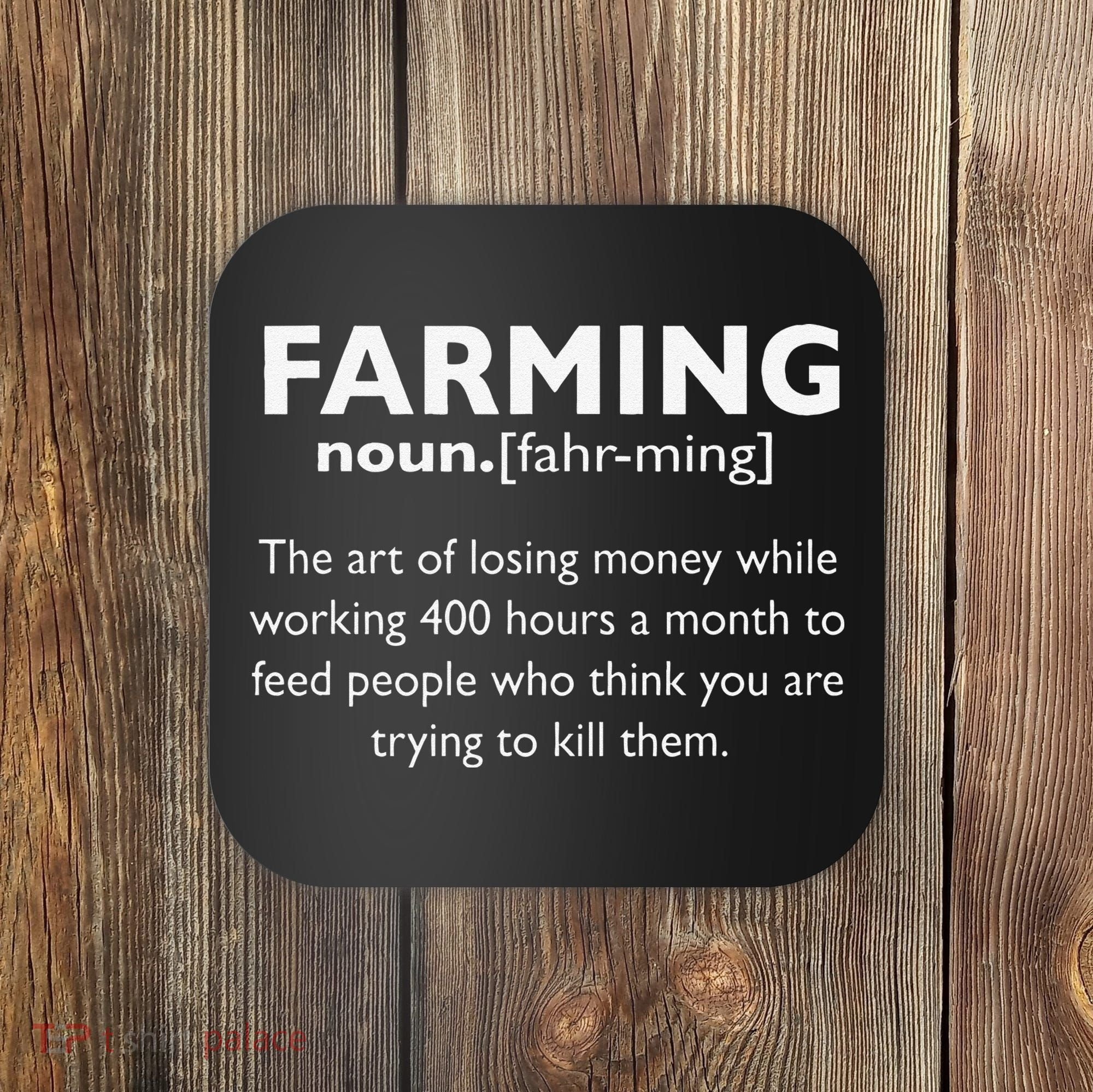 Farming Definition Noun Gift Funny Farmer Coaster