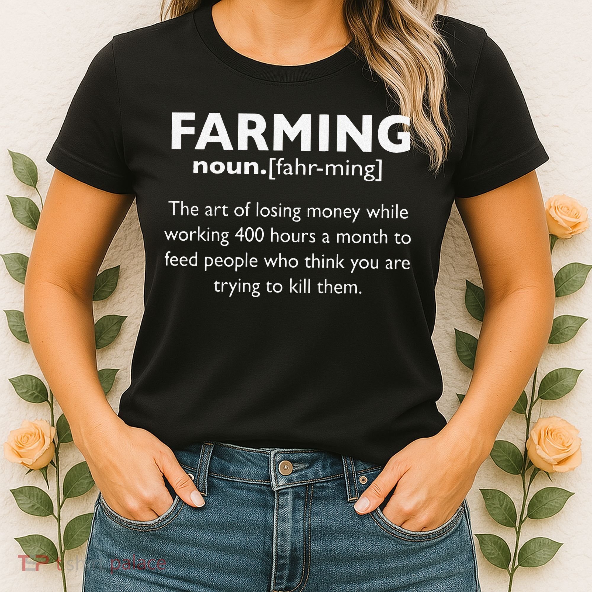 Farming Definition Noun Gift Funny Farmer Women's T-Shirt
