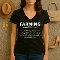 Farming Definition Noun Gift Funny Farmer Women's V-Neck T-Shirt thumb 3