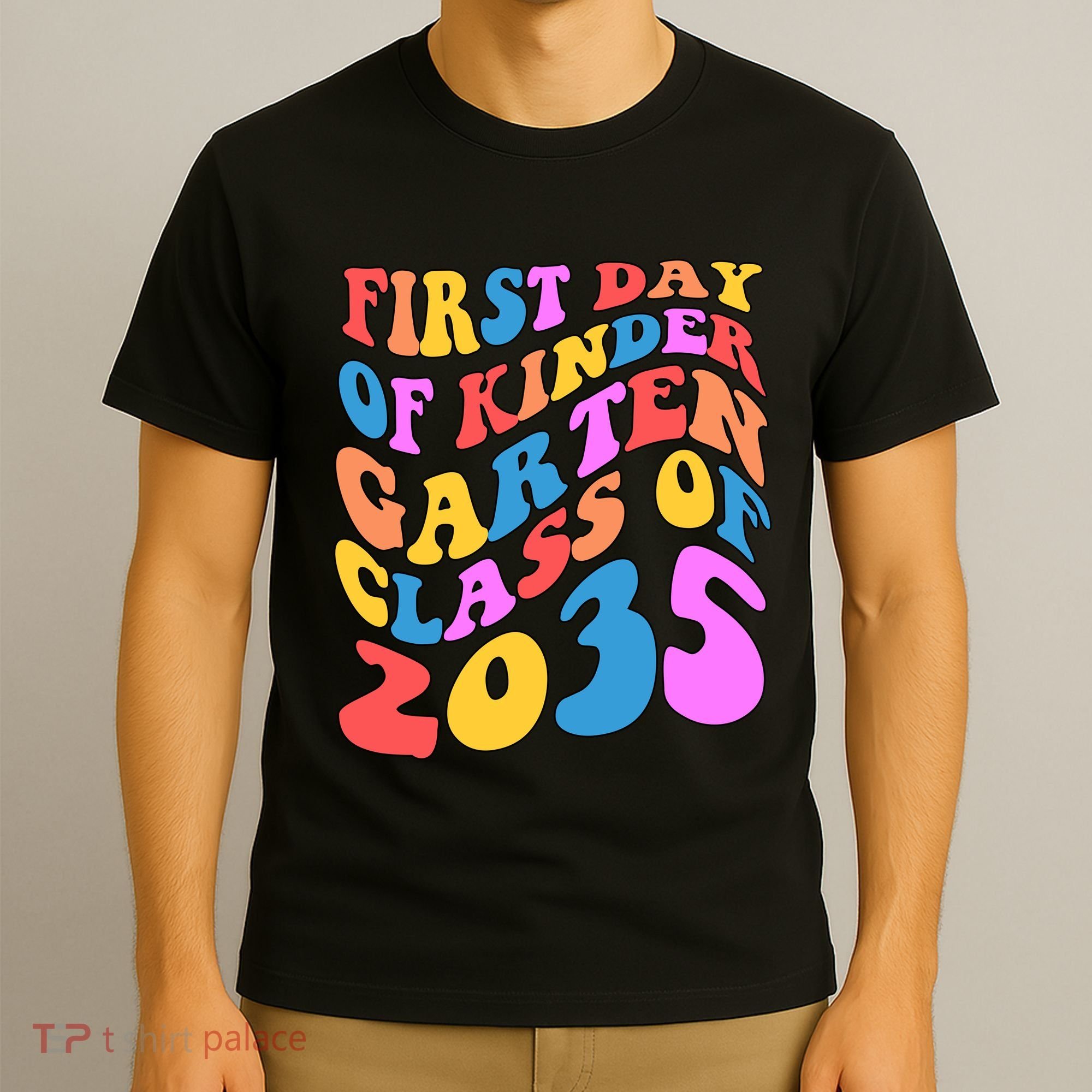 First Day Of Kindergarten Class Of 2035 Colorful T-Shirt