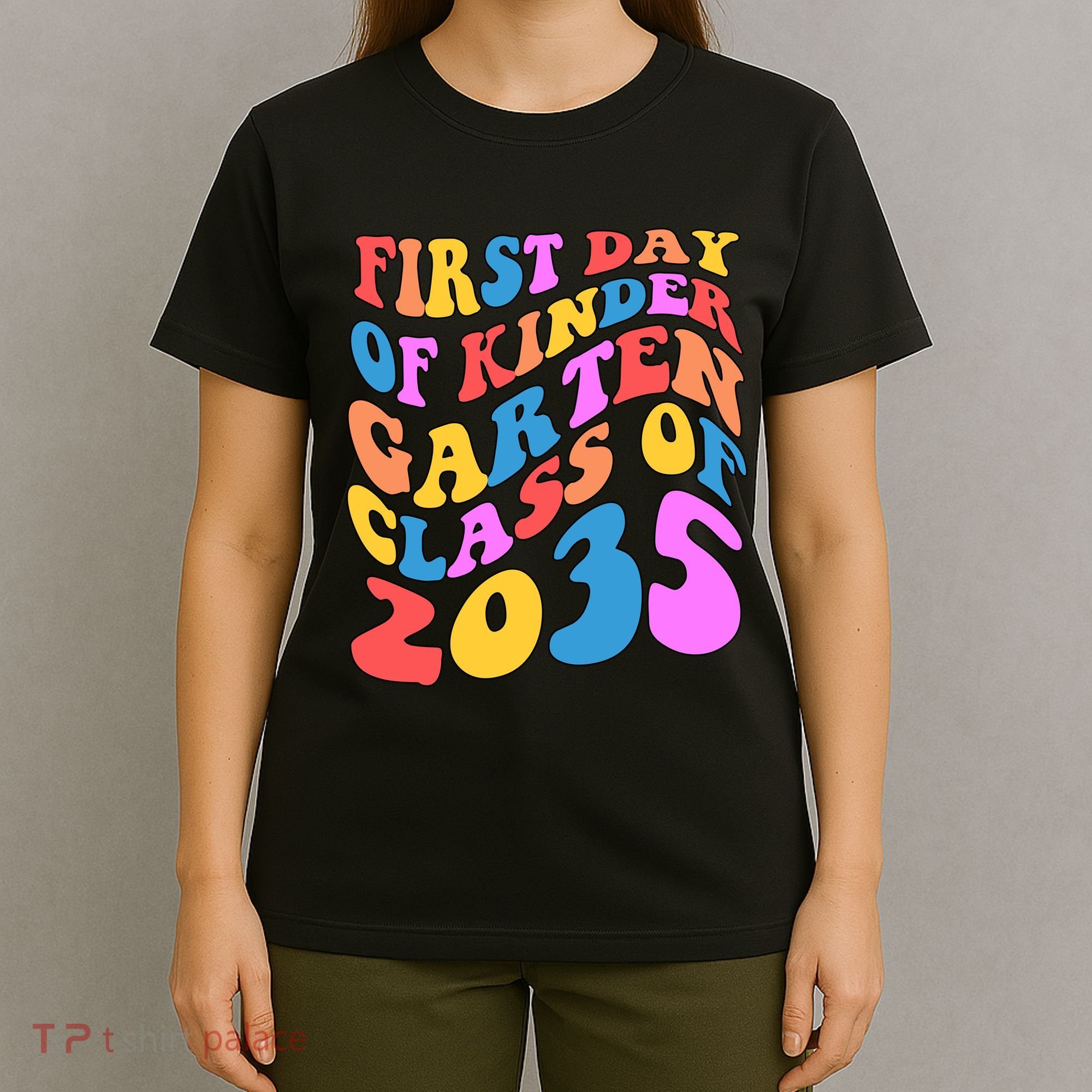 First Day Of Kindergarten Class Of 2035 Colorful T-Shirt