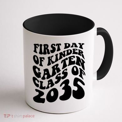 First Day Of Kindergarten Class Of 2035 Retro Coffee Mug back