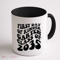 First Day Of Kindergarten Class Of 2035 Retro Coffee Mug thumb 1
