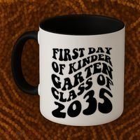 First Day Of Kindergarten Class Of 2035 Retro Coffee Mug thumb 2