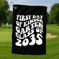 First Day Of Kindergarten Class Of 2035 Retro Golf Towel thumb 1