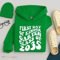 First Day Of Kindergarten Class Of 2035 Retro Hoodie thumb 4
