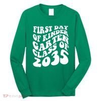 First Day Of Kindergarten Class Of 2035 Retro Long Sleeve Shirt thumb 0