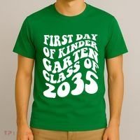 First Day Of Kindergarten Class Of 2035 Retro T-Shirt thumb 3