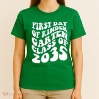 First Day Of Kindergarten Class Of 2035 Retro T-Shirt thumb 4