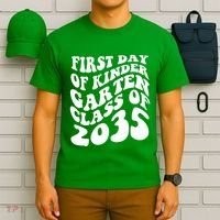 First Day Of Kindergarten Class Of 2035 Retro T-Shirt thumb 6