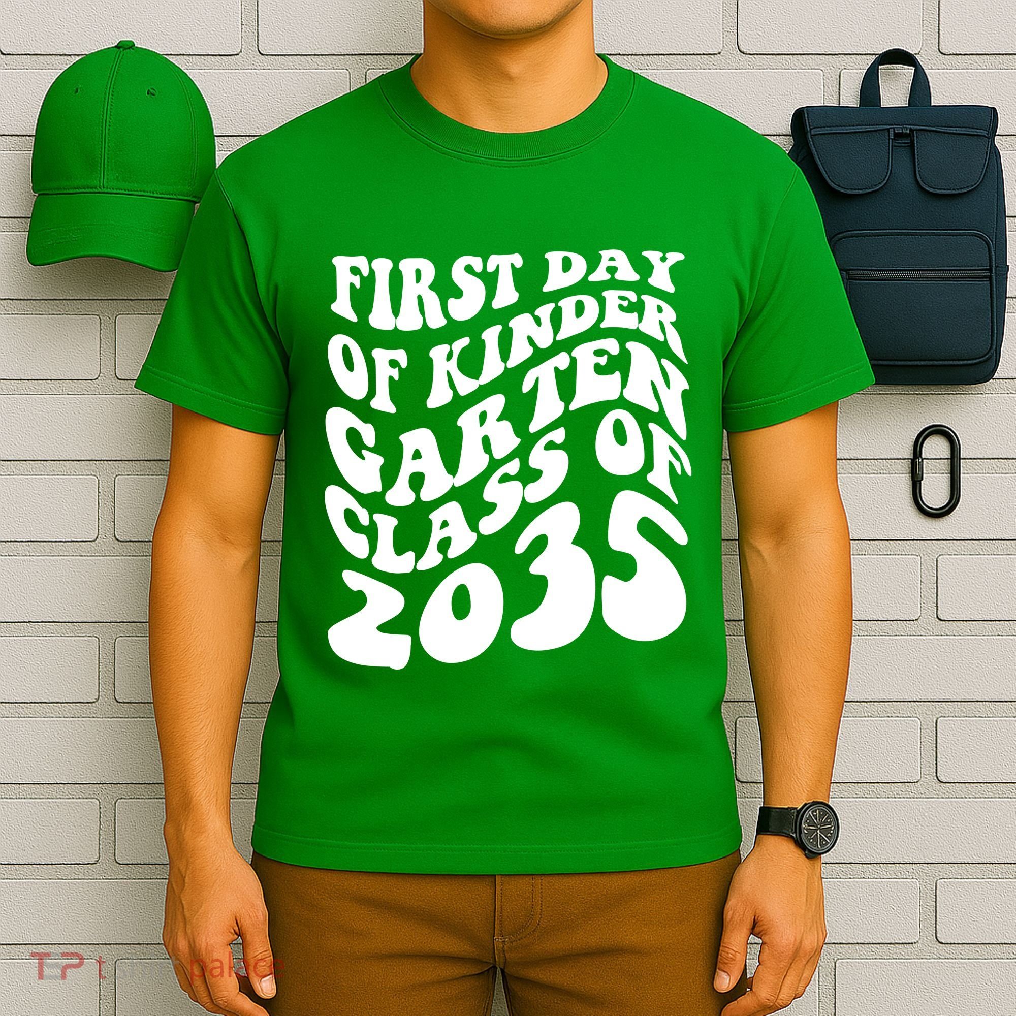 First Day Of Kindergarten Class Of 2035 Retro T-Shirt