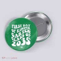 First Day Of Kindergarten Class Of 2035 Retro Button thumb 0