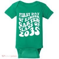 First Day Of Kindergarten Class Of 2035 Retro Baby Bodysuit thumb 0