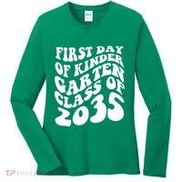 First Day Of Kindergarten Class Of 2035 Retro Women's Long Sleeve Shirt thumb 0