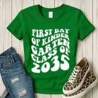 First Day Of Kindergarten Class Of 2035 Retro Women's T-Shirt thumb 3