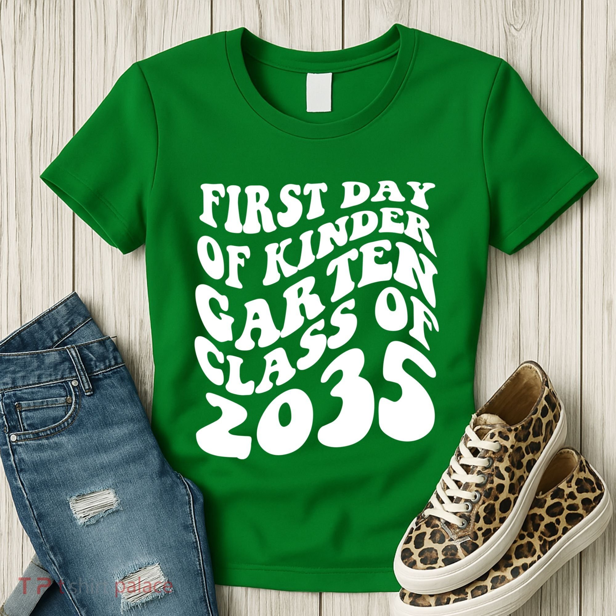 First Day Of Kindergarten Class Of 2035 Retro Women's T-Shirt