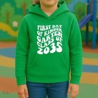 First Day Of Kindergarten Class Of 2035 Retro Kids Hoodie thumb 3
