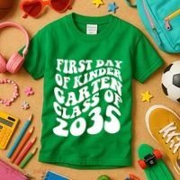 First Day Of Kindergarten Class Of 2035 Retro Kids T-Shirt thumb 3