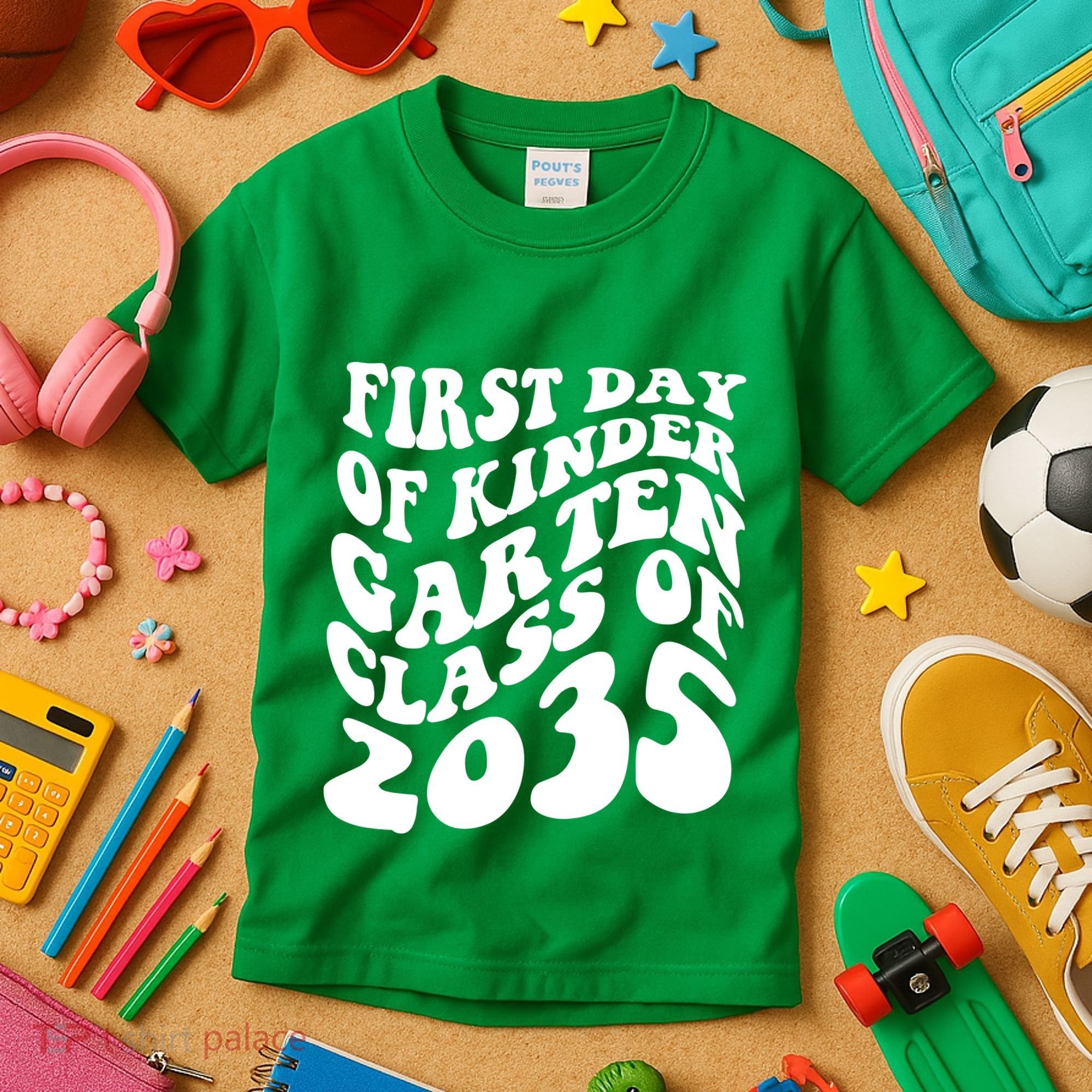 First Day Of Kindergarten Class Of 2035 Retro Kids T-Shirt