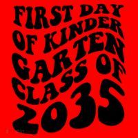 First Day Of Kindergarten Class Of 2035 Retro Santa Hat thumb 1