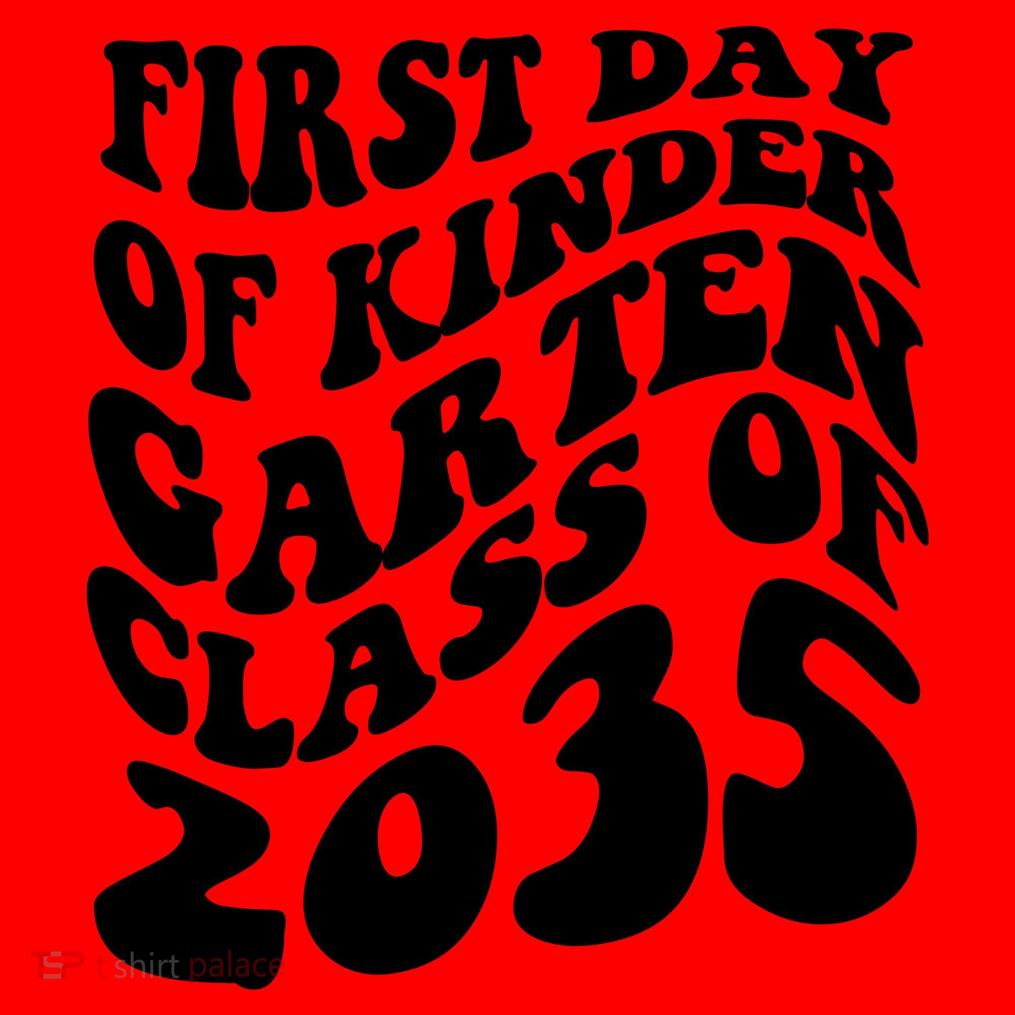First Day Of Kindergarten Class Of 2035 Retro Santa Hat