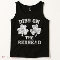Funny Dibs On The Redhead For St Patricks Day Tank Top thumb 2
