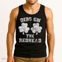 Funny Dibs On The Redhead For St Patricks Day Tank Top thumb 3
