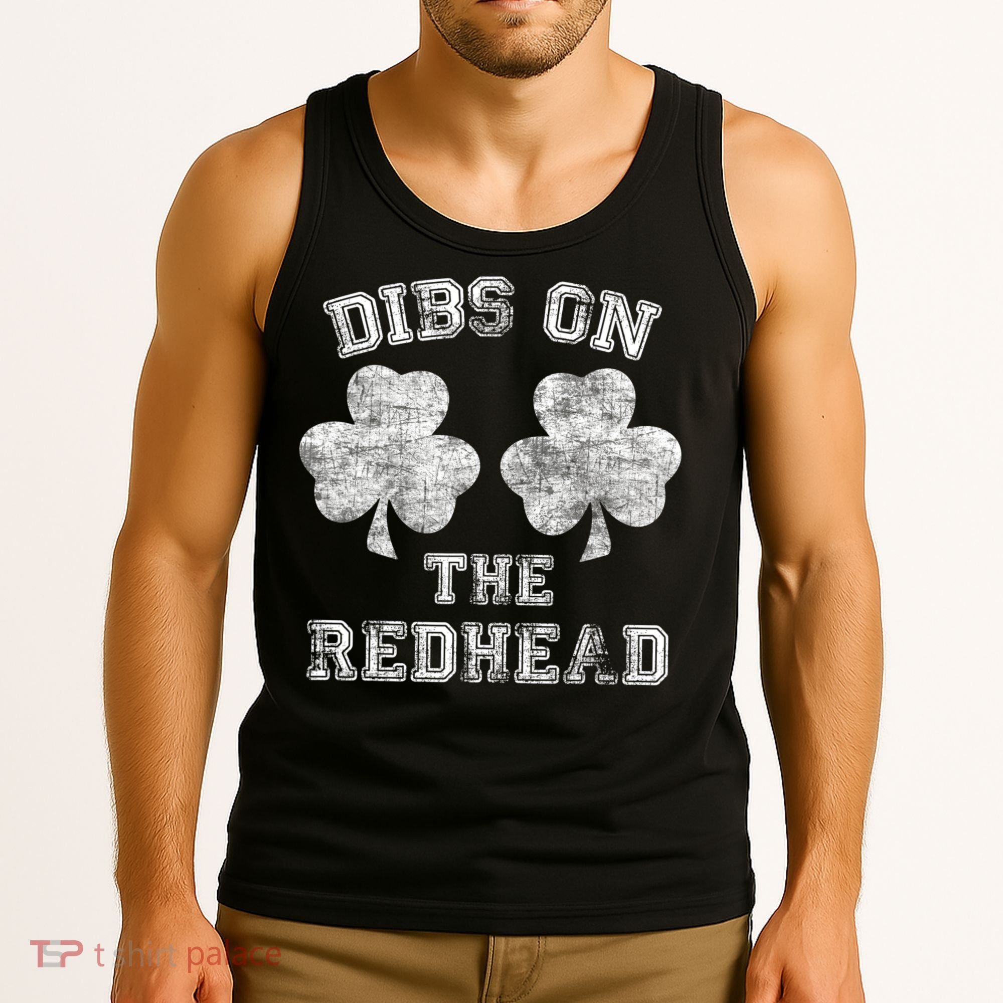 Funny Dibs On The Redhead For St Patricks Day Tank Top