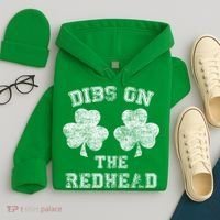 Funny Dibs On The Redhead For St Patricks Day Hoodie thumb 4