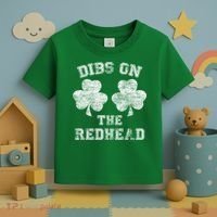 Funny Dibs On The Redhead For St Patricks Day Toddler T-Shirt thumb 3