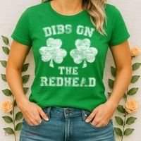 Funny Dibs On The Redhead For St Patricks Day Women's T-Shirt thumb 2