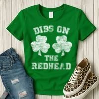 Funny Dibs On The Redhead For St Patricks Day Women's T-Shirt thumb 3