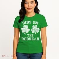 Funny Dibs On The Redhead For St Patricks Day Women's T-Shirt thumb 4