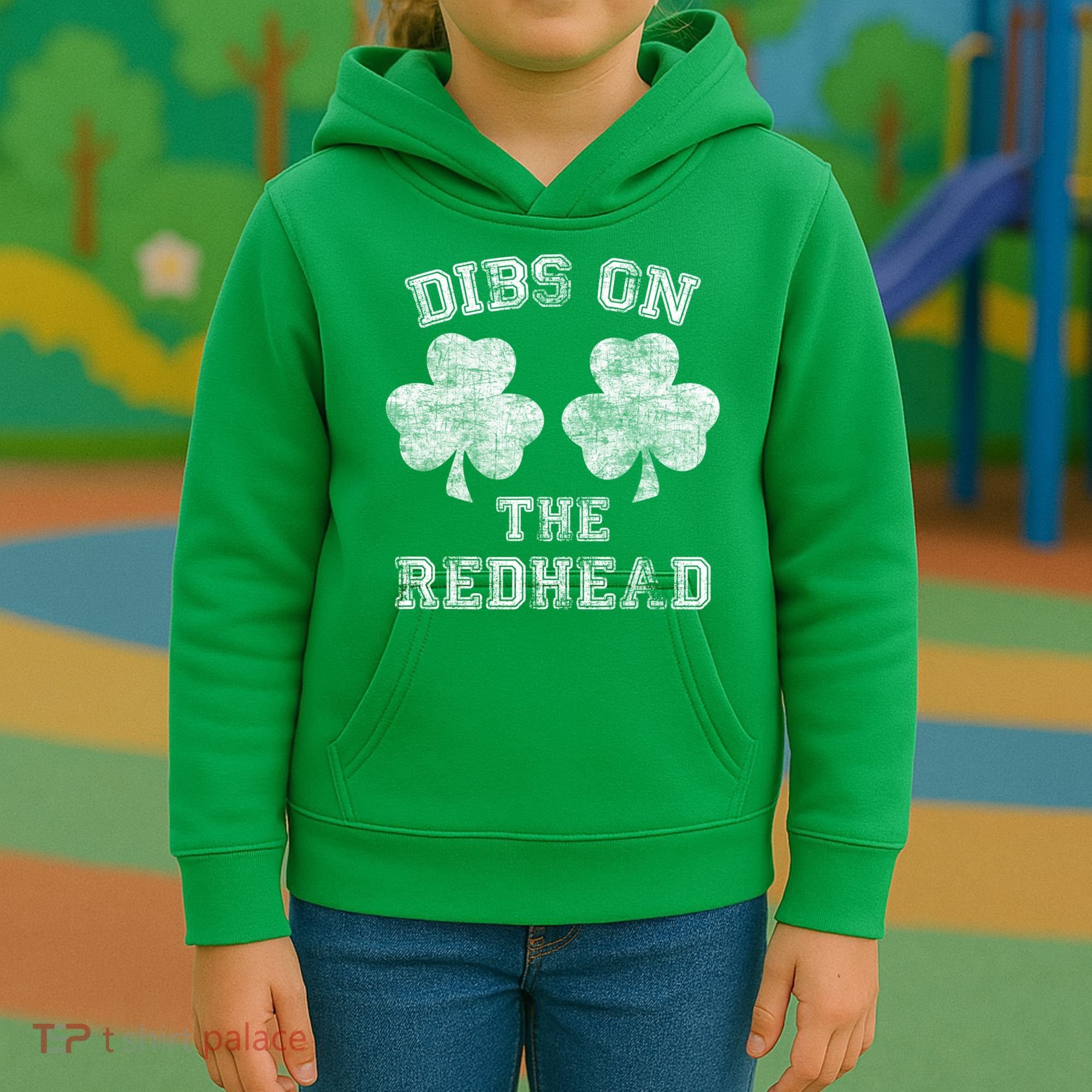 Funny Dibs On The Redhead For St Patricks Day Kids Hoodie