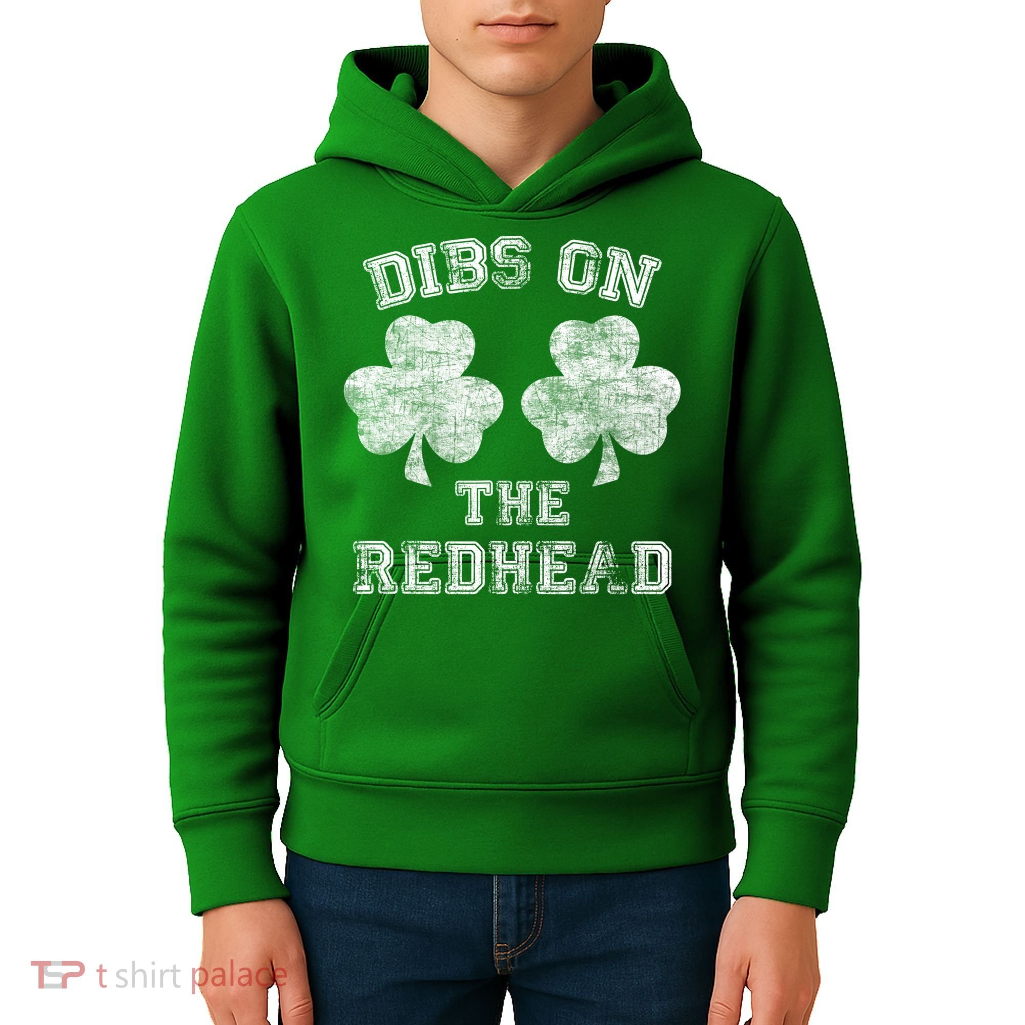Funny Dibs On The Redhead For St Patricks Day Kids Hoodie