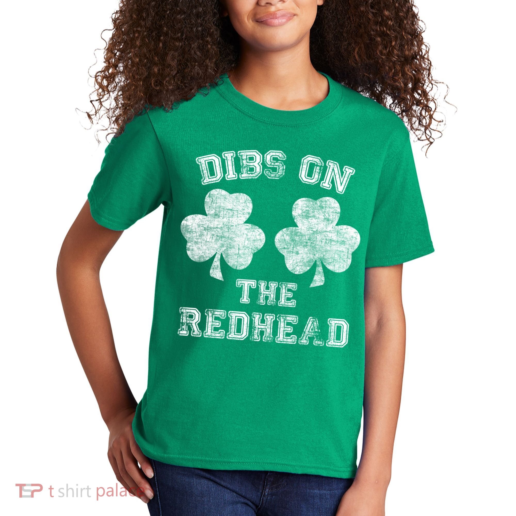 Funny Dibs On The Redhead For St Patricks Day Kids T-Shirt