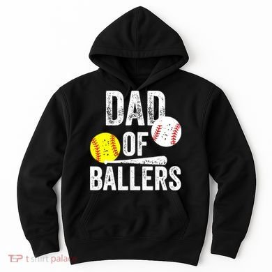 Funny Dad of Baseball and Softball Player Hoodie