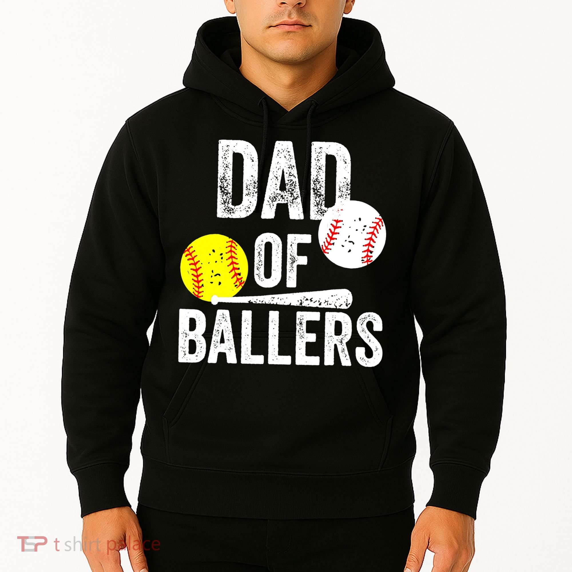 Funny Dad of Baseball and Softball Player Hoodie