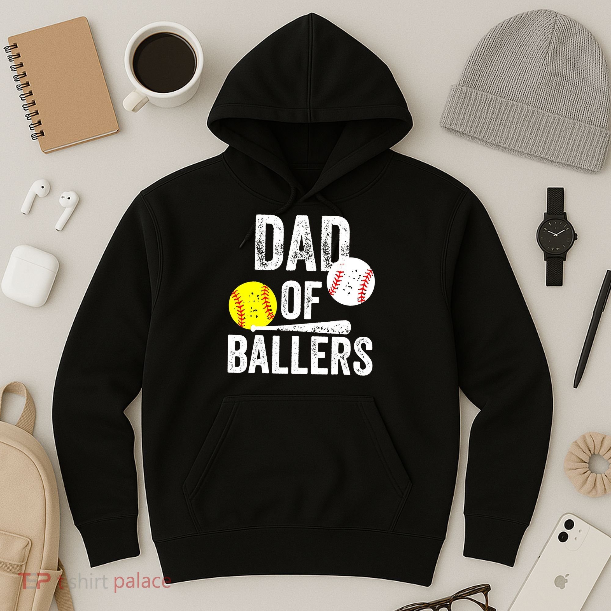 Funny Dad of Baseball and Softball Player Hoodie