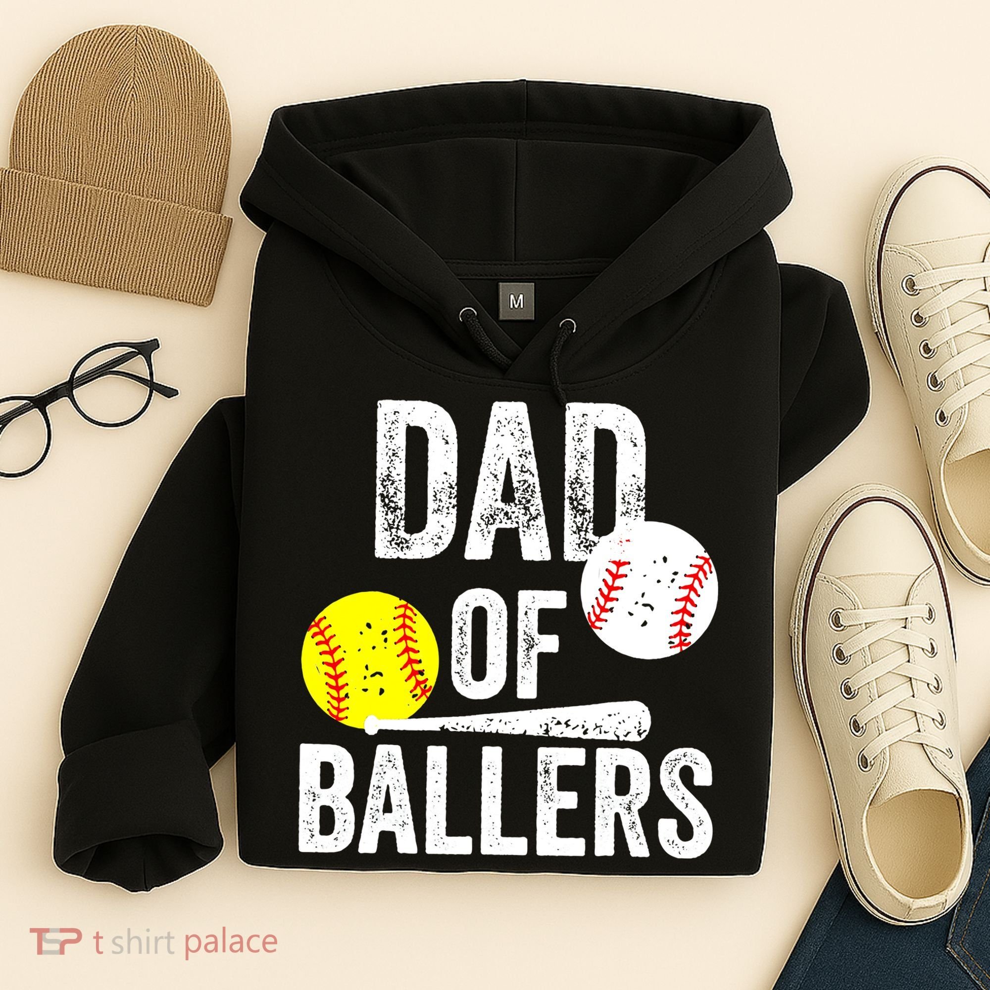 Funny Dad of Baseball and Softball Player Hoodie