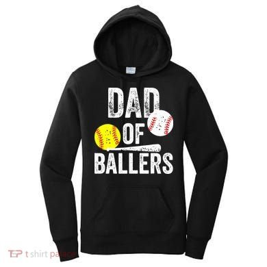 Funny Dad of Baseball and Softball Player Women's Hoodie