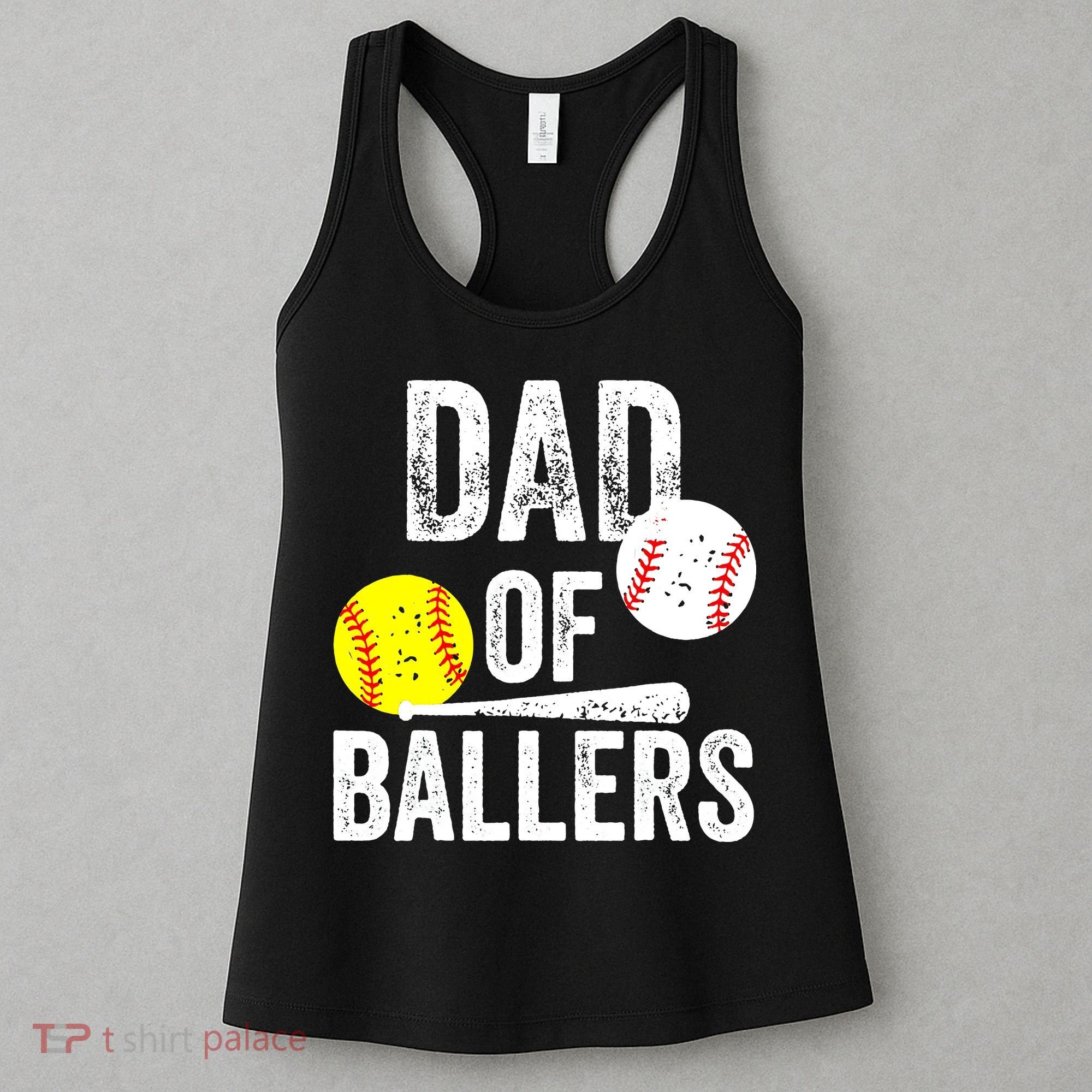 Funny Dad of Baseball and Softball Player Women's Tank Top