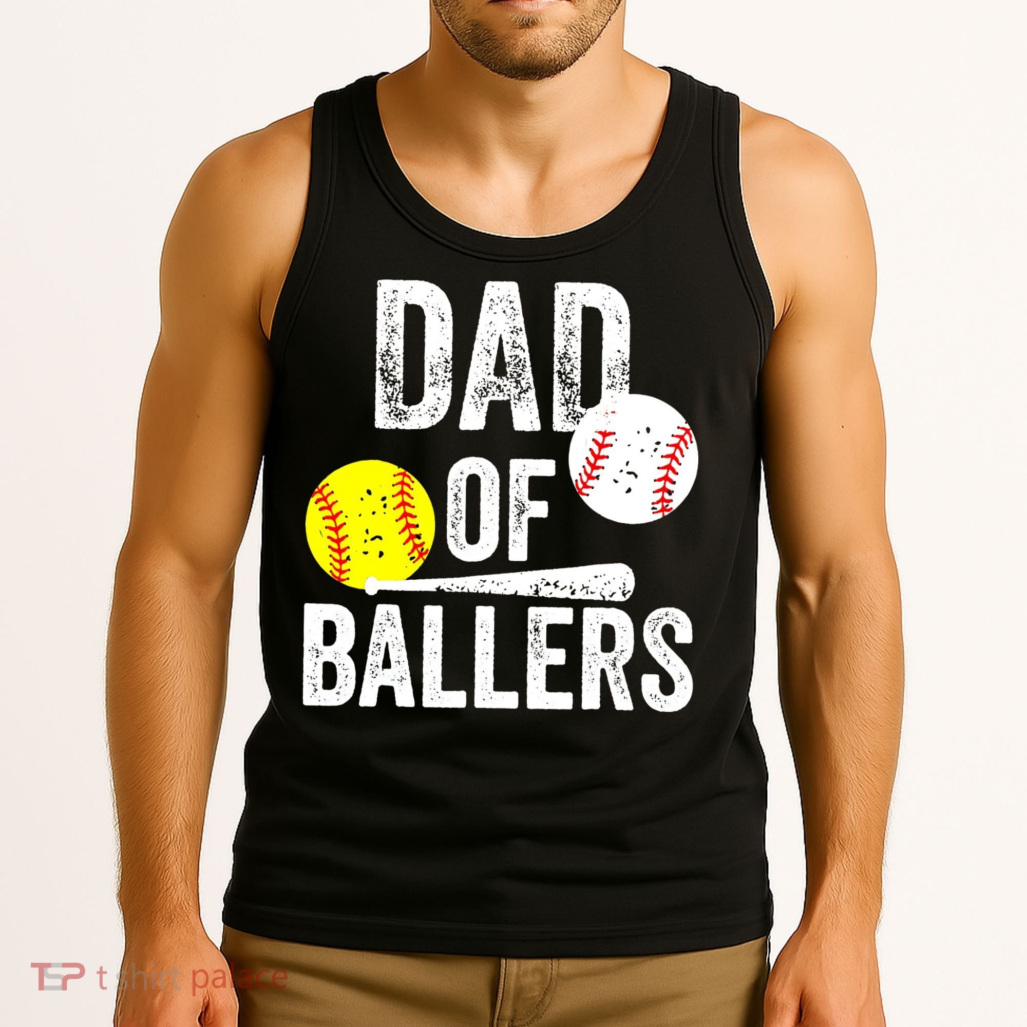 Funny Dad of Baseball and Softball Player Tank Top
