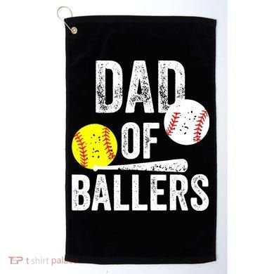 Funny Dad of Baseball and Softball Player Golf Towel