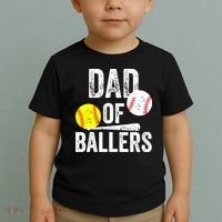Funny Dad of Baseball and Softball Player Toddler T-Shirt thumb 2