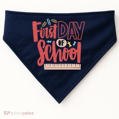 First Day Of School Cute Education USA-Made Doggie Bandana