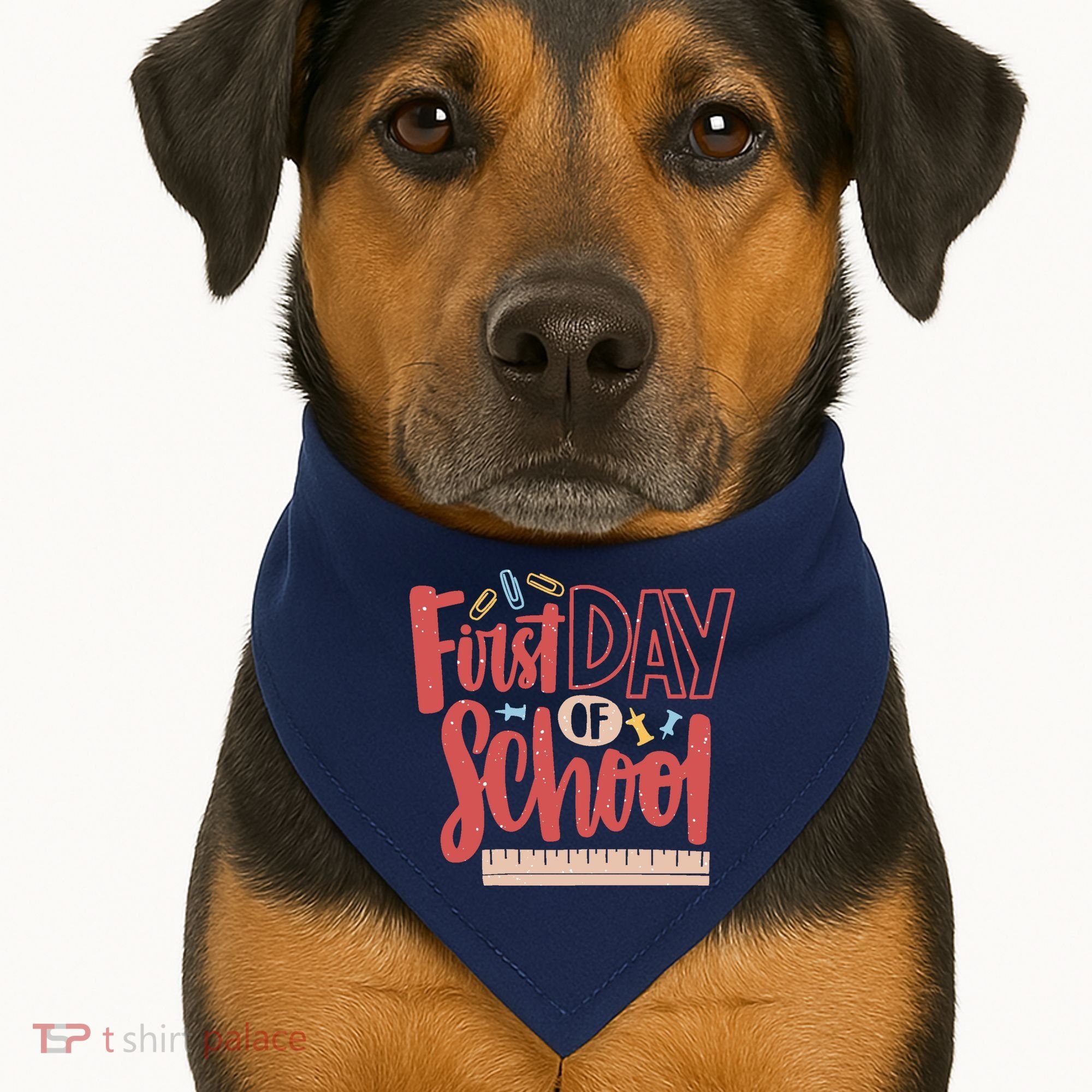 First Day Of School Cute Education USA-Made Doggie Bandana